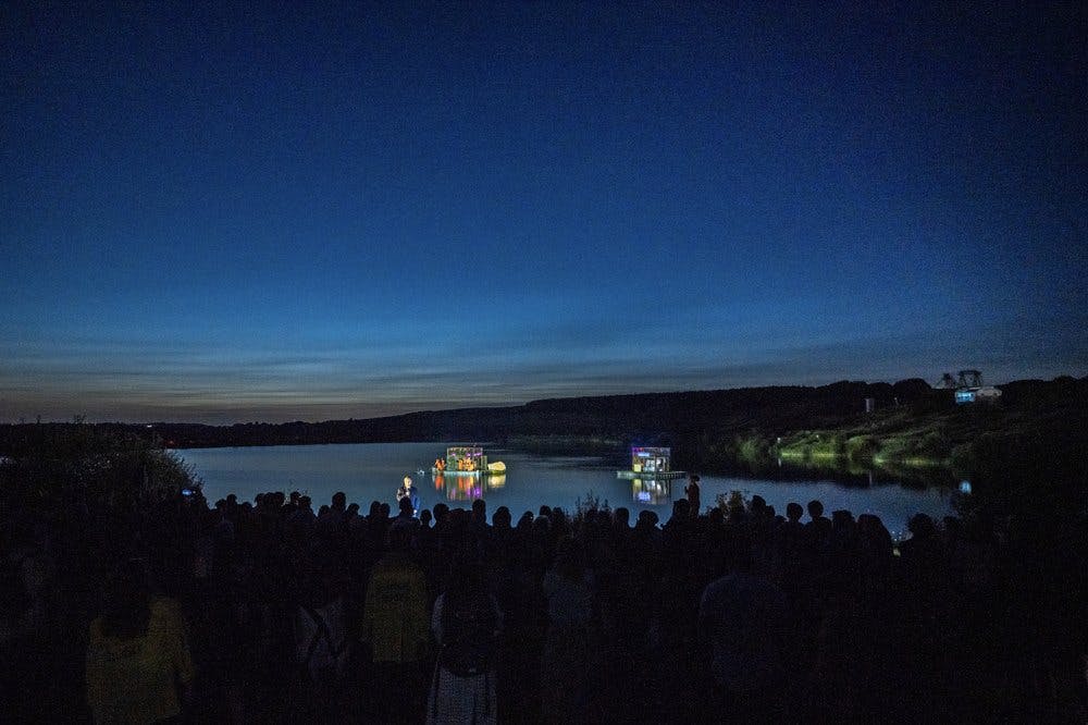 Lake in the dark at Leeds Year of Culture event