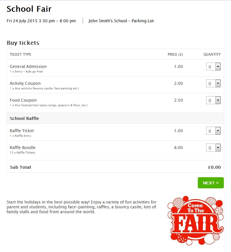 a screenshot of a school fair