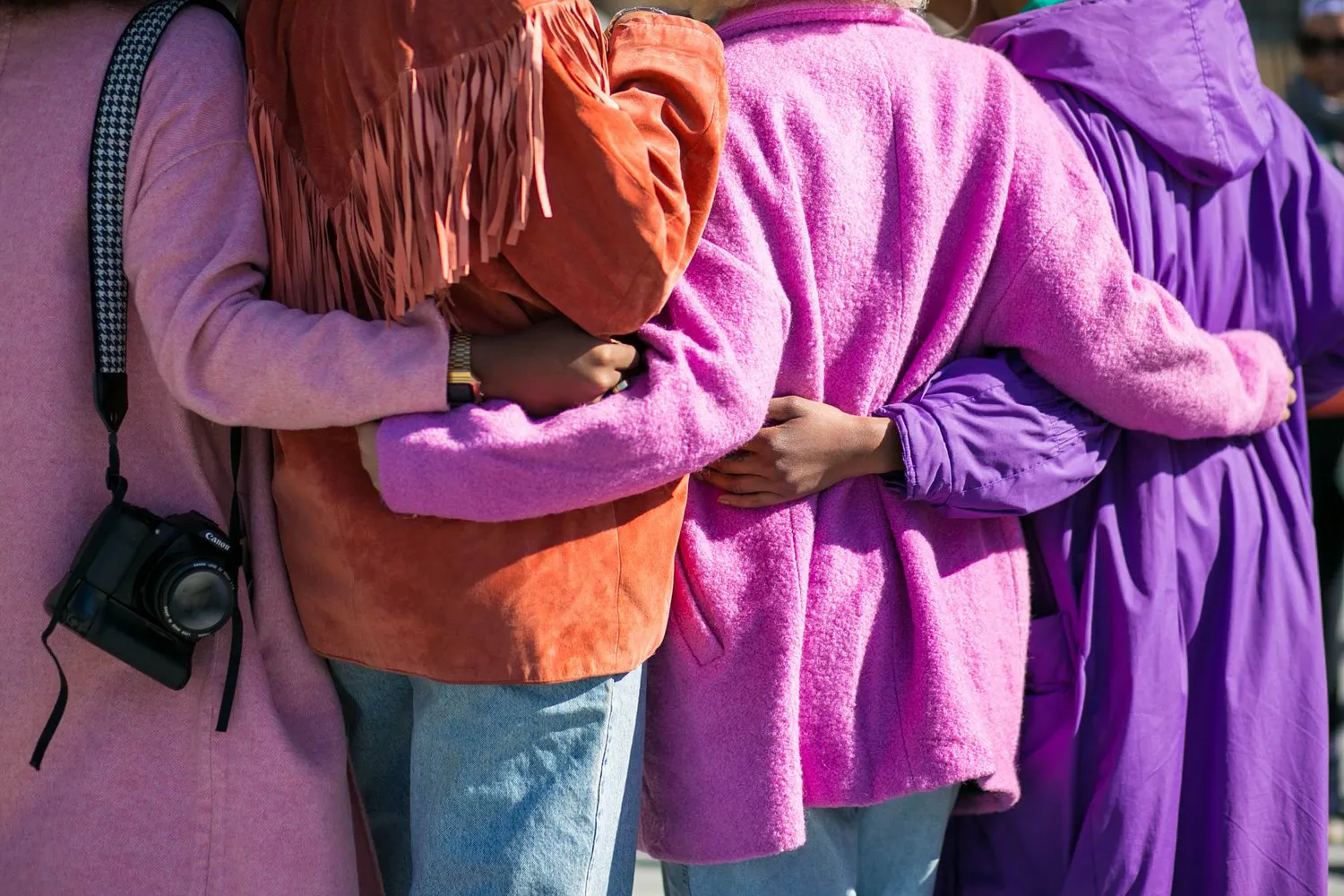 a group of people hugging