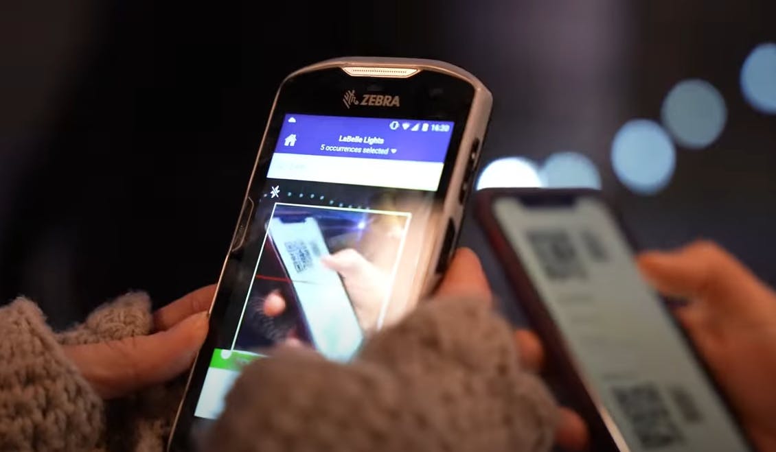 LaBelle Lights scanning device scanning ticket