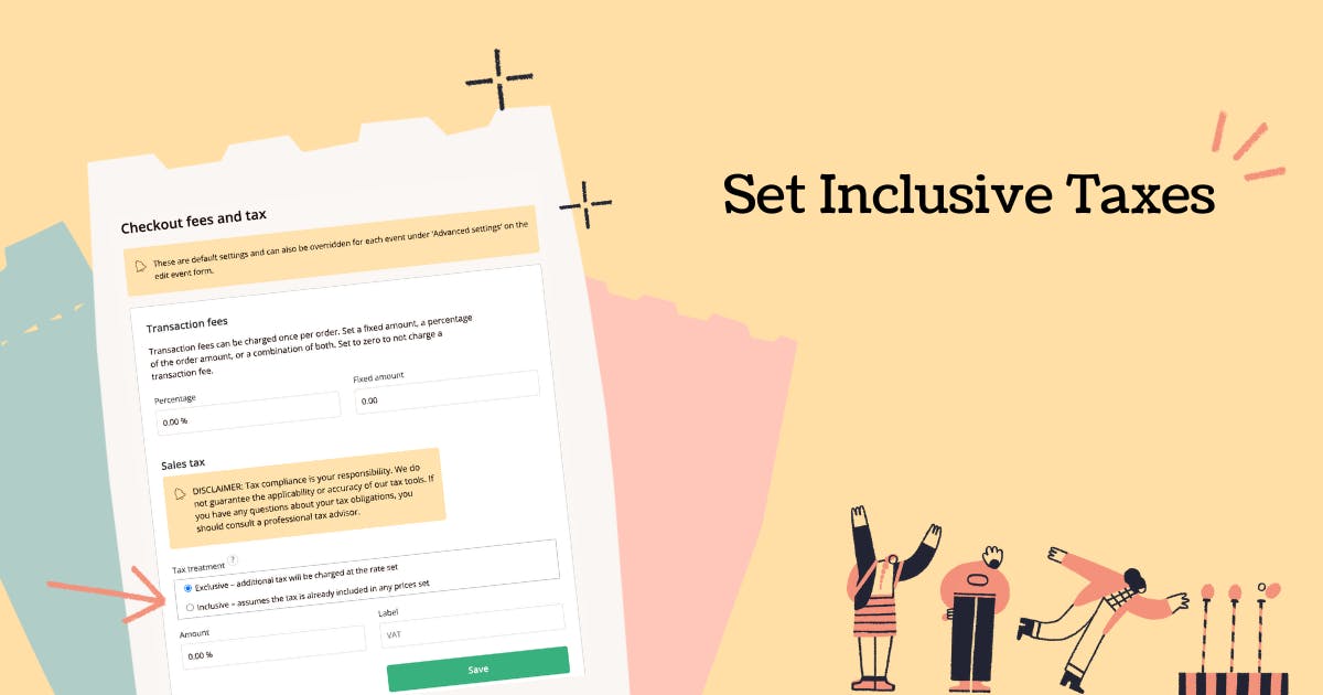 screen shot with checkout page and words set inclusive taxes