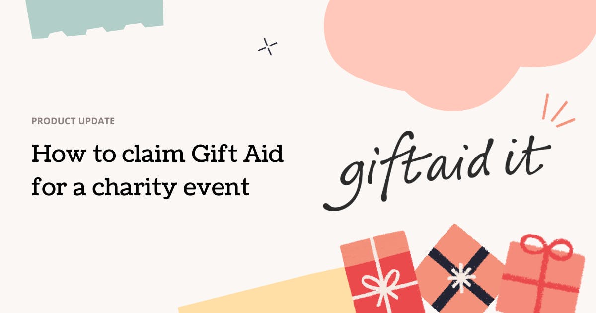 product update poster with text how to claim gift aid for a charity