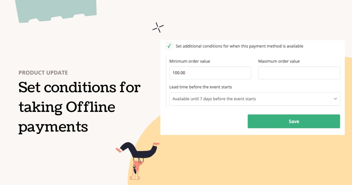 product update poster with text set conditions for taking offline payments
