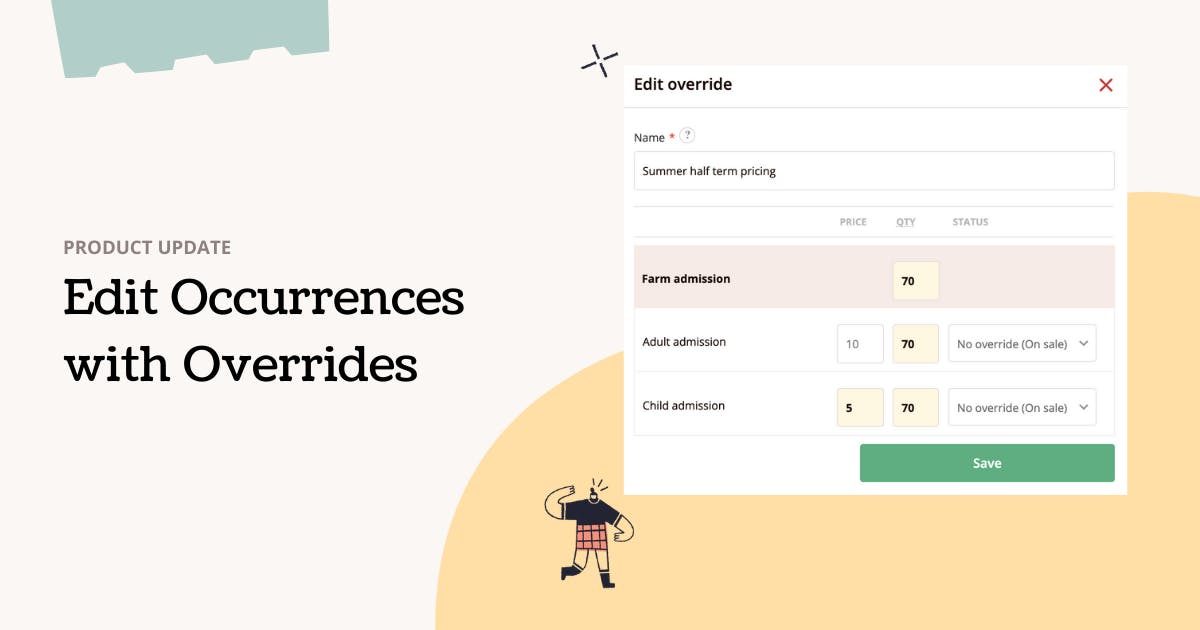 product update poster with words edit occurences with overrides