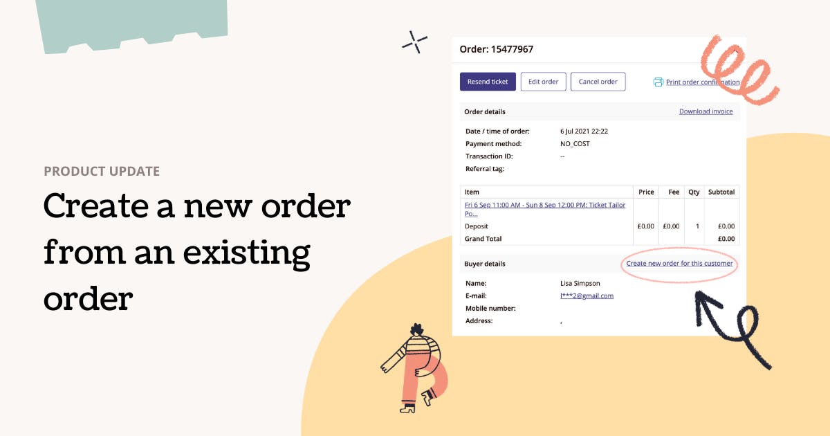 product update poster with a text create a new order from an existing order