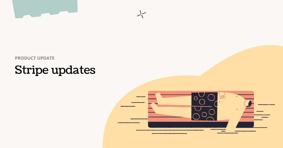 product update poster with a text stripe updates