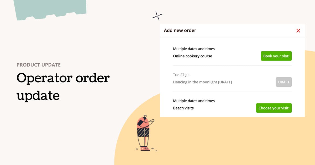 product update page with text operator order update