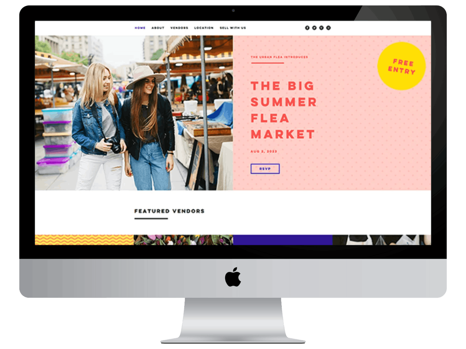 a computer screen with opened website template