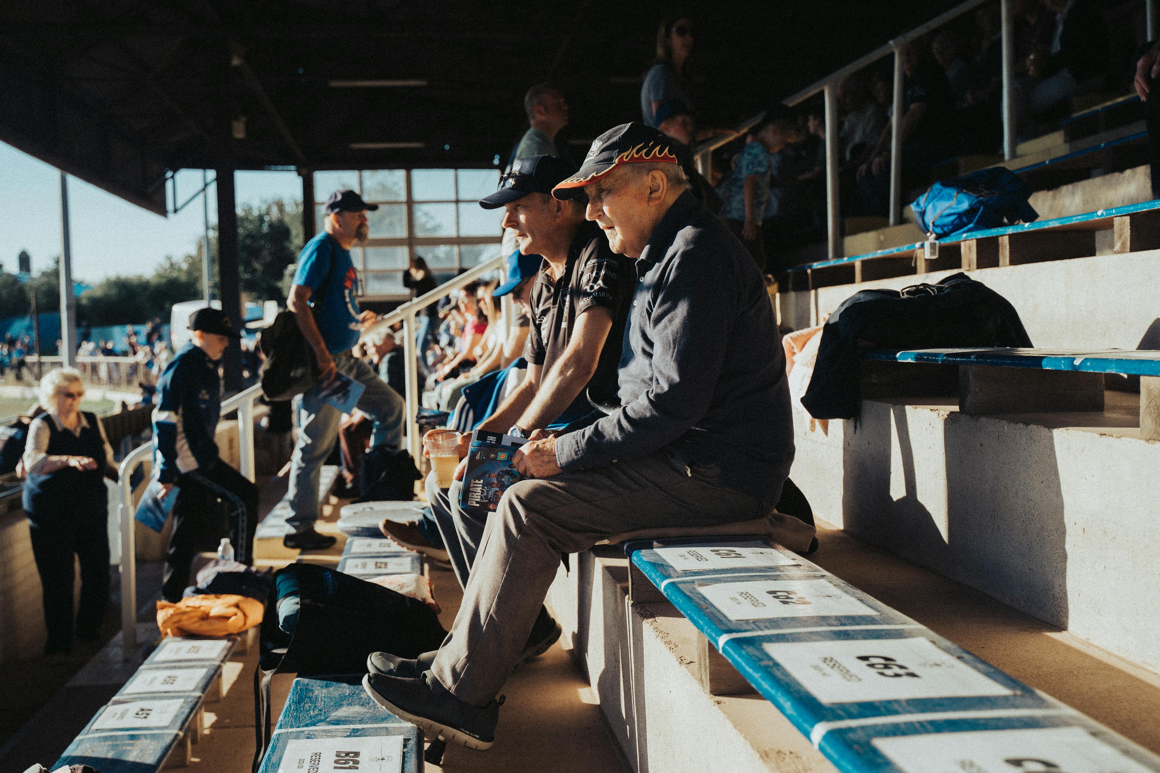 Poole Speedway elderly man on stalls in crowd