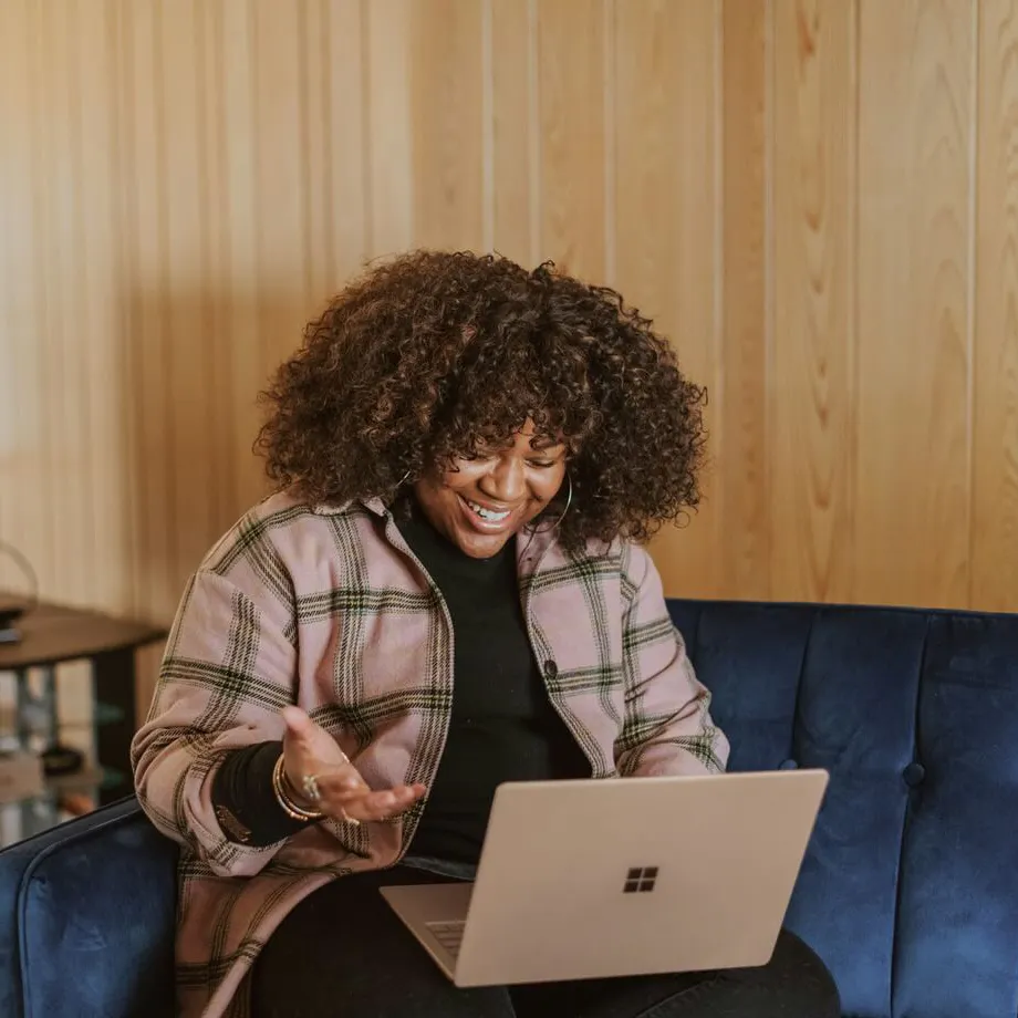 woman on her laptop