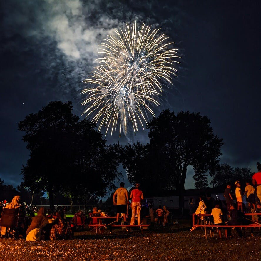 People watching fireworks