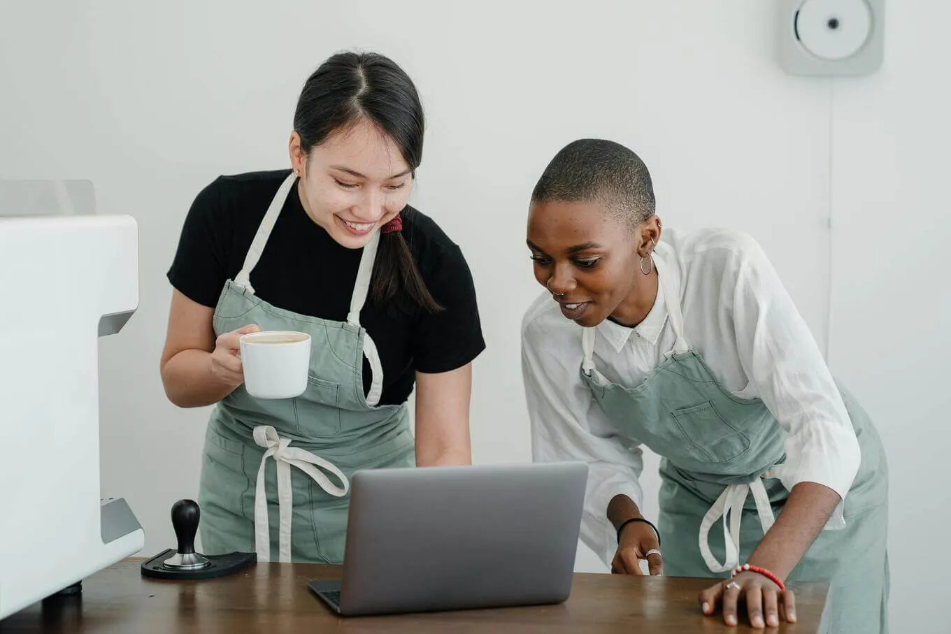 Barristas on computer