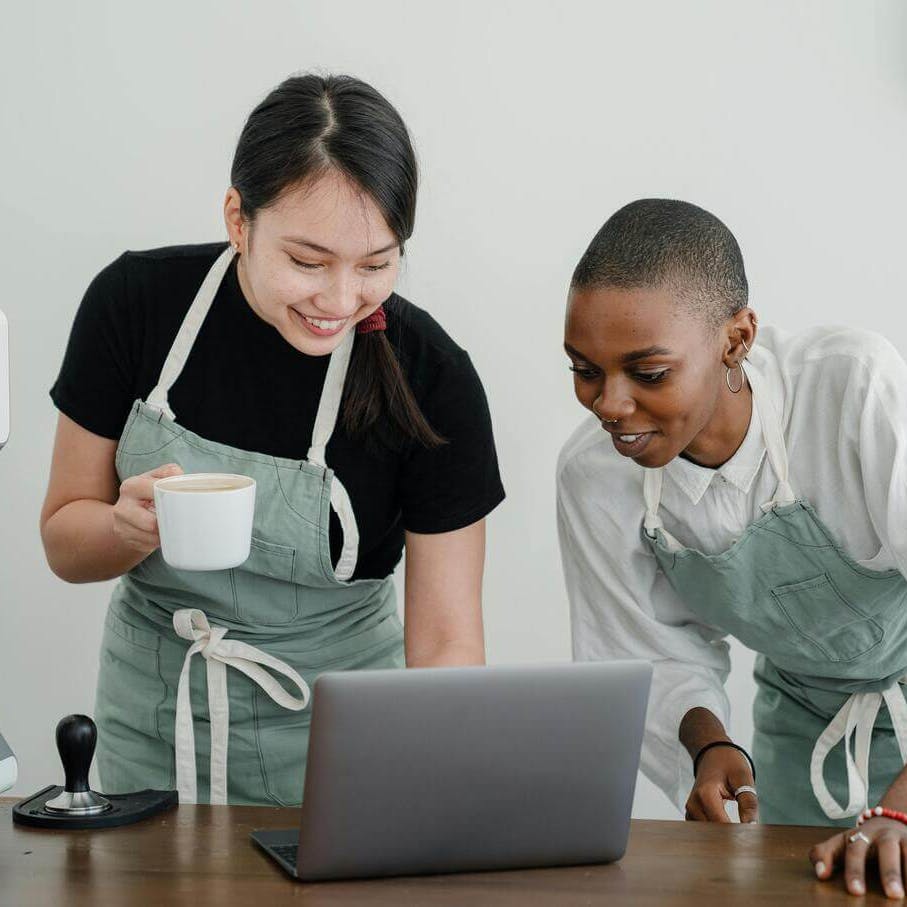 Barristas on computer