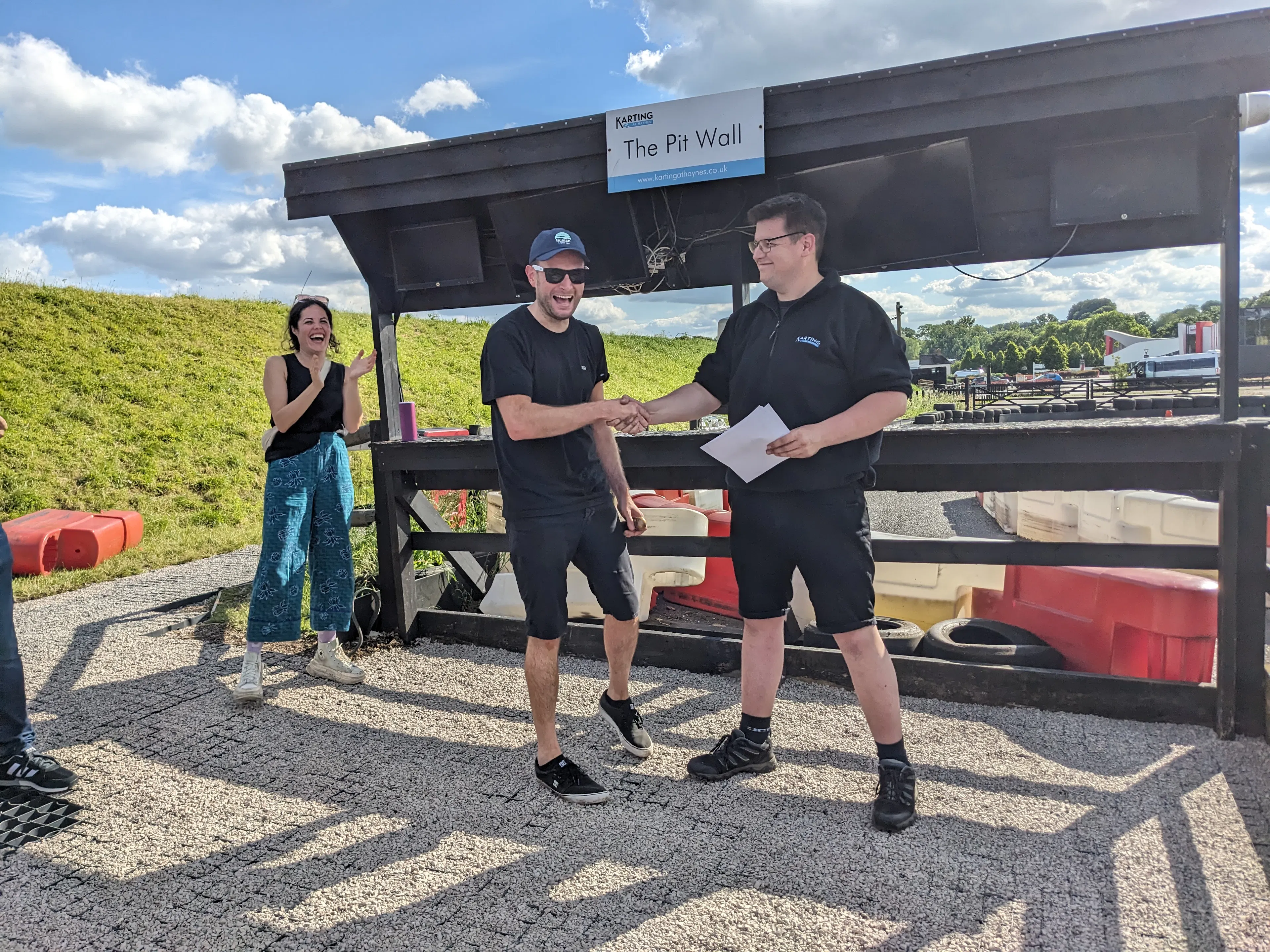 tom b getting his award at go karting