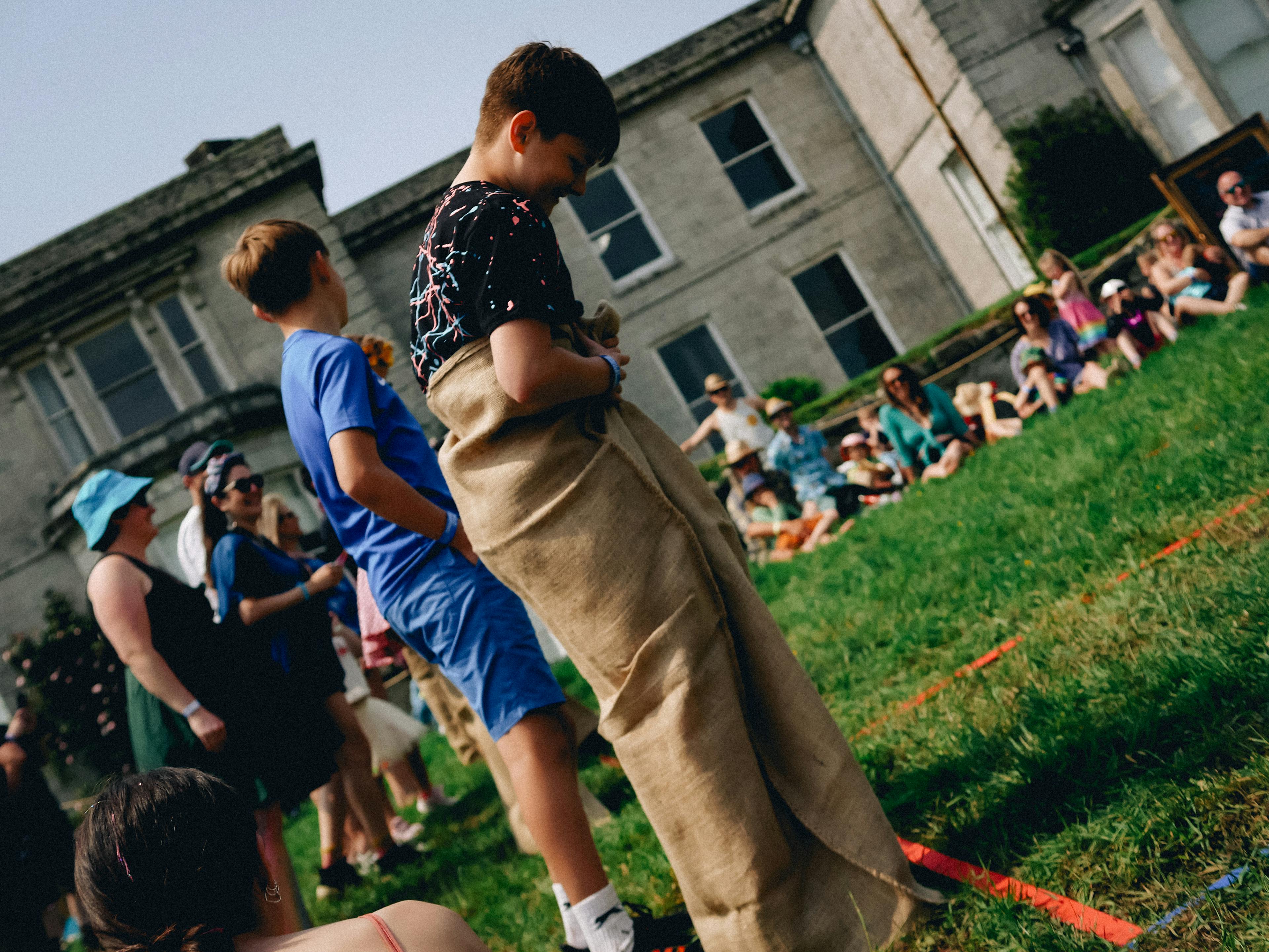 The Great Estate Festival children in sac race