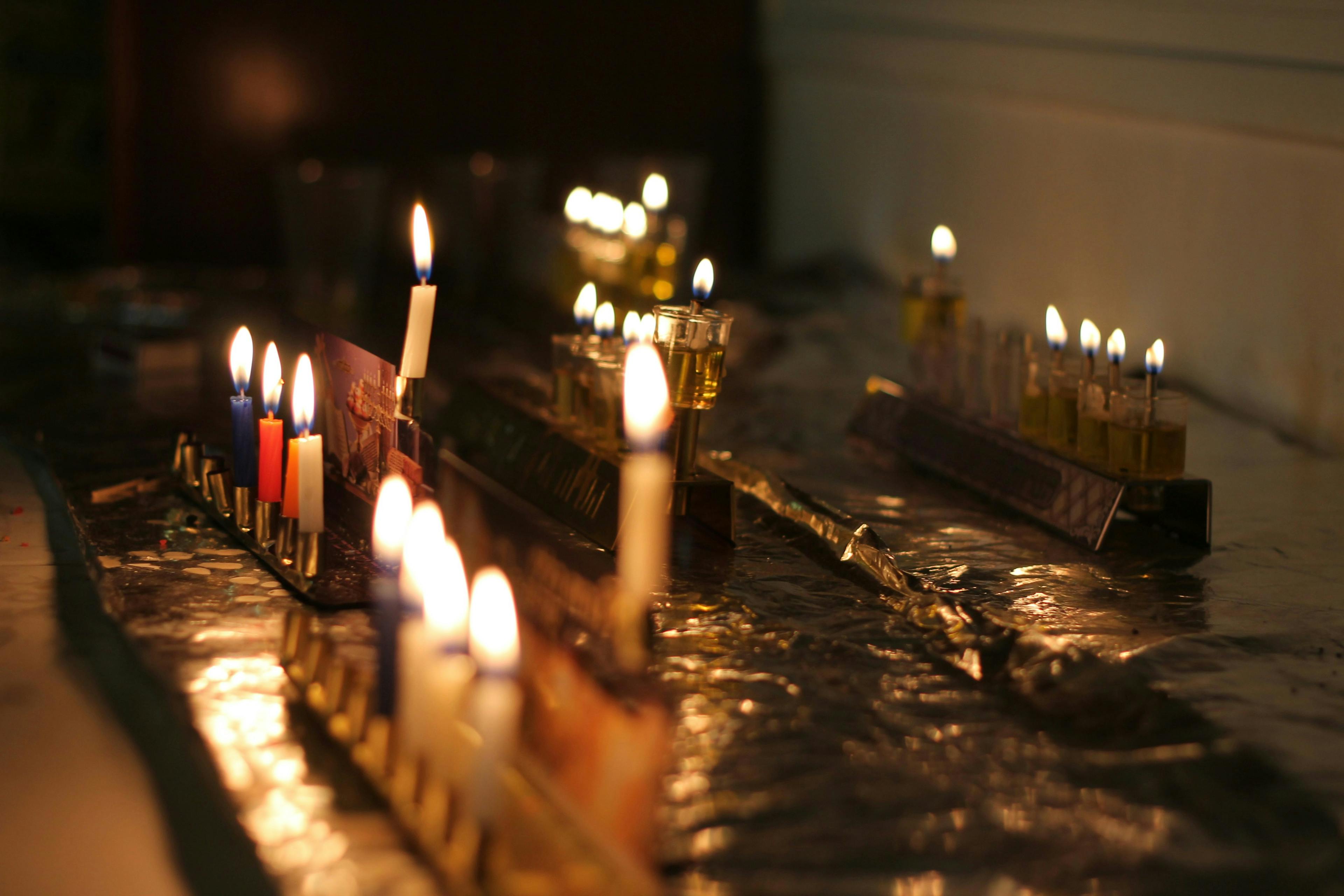 Candles for Jewish holiday celebration