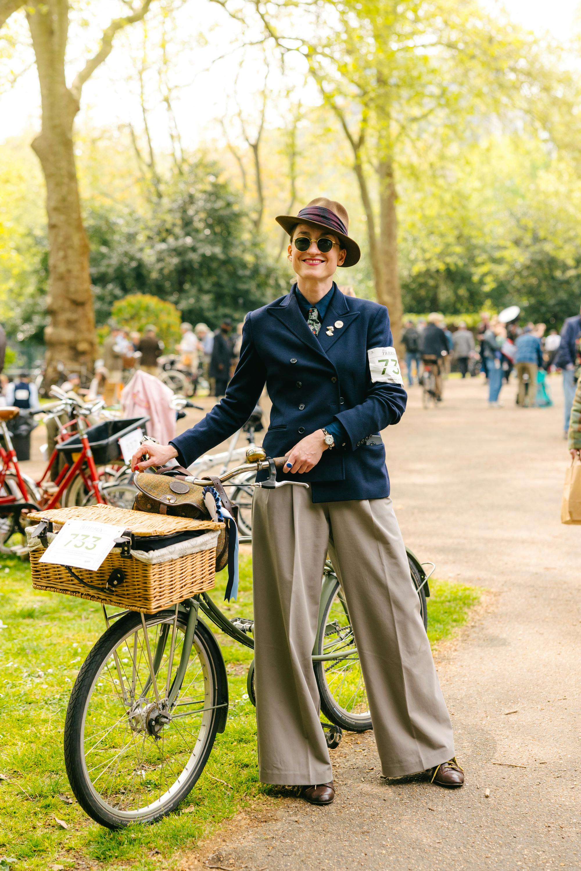 The Tweed Run stylish lady with bike