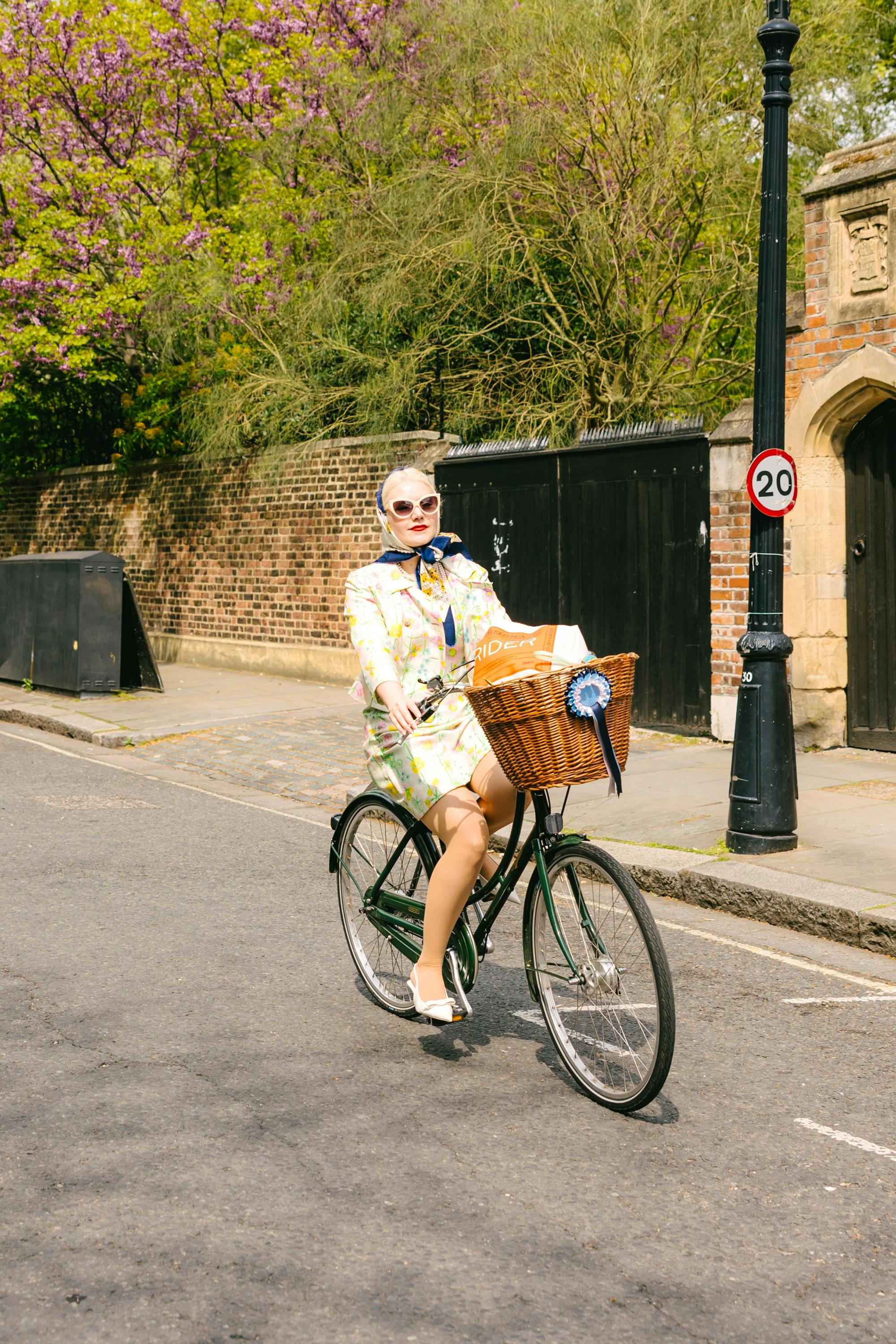 The Tweed Run blond lady cycling