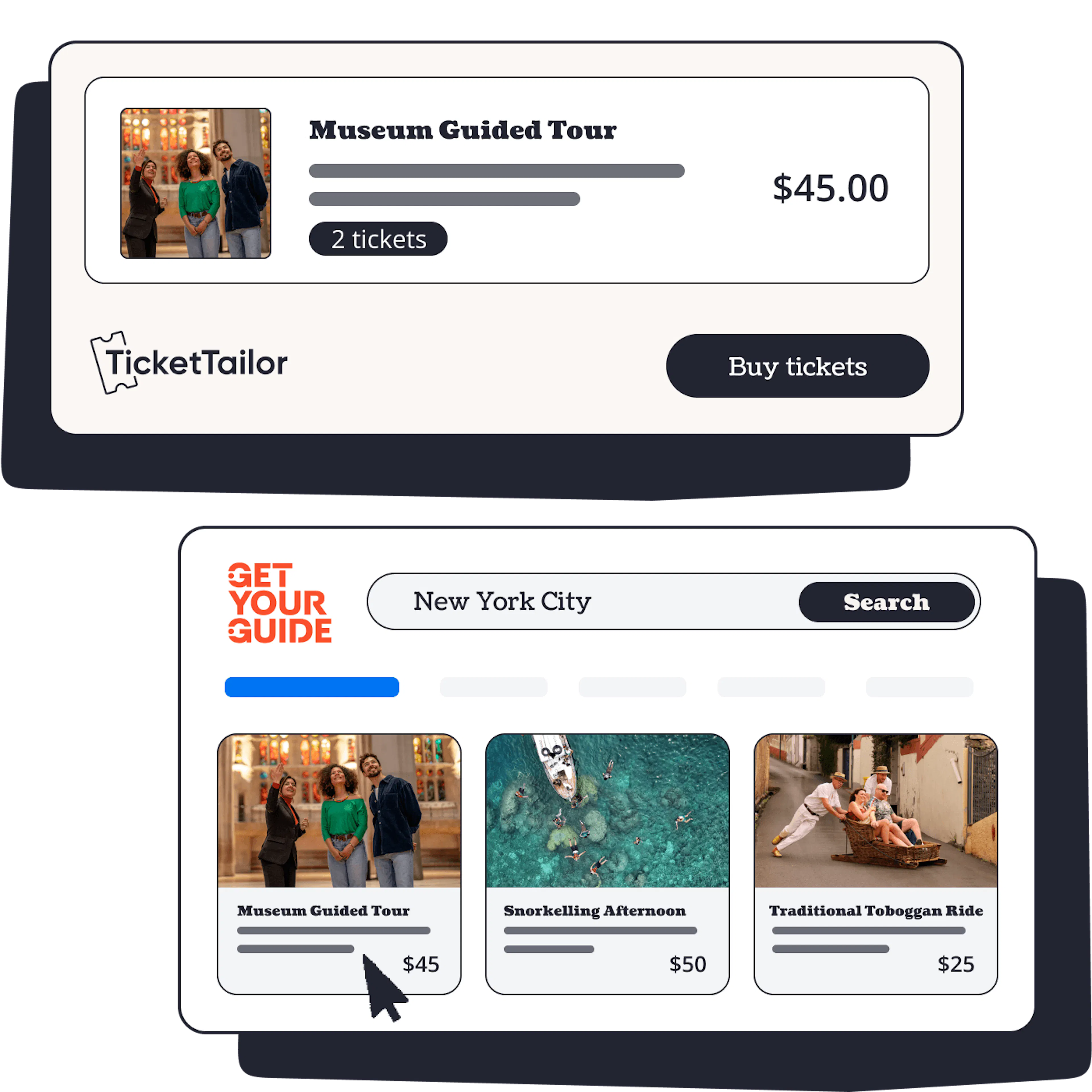 Selling tickets on Ticket Tailor and GetYourGuide
