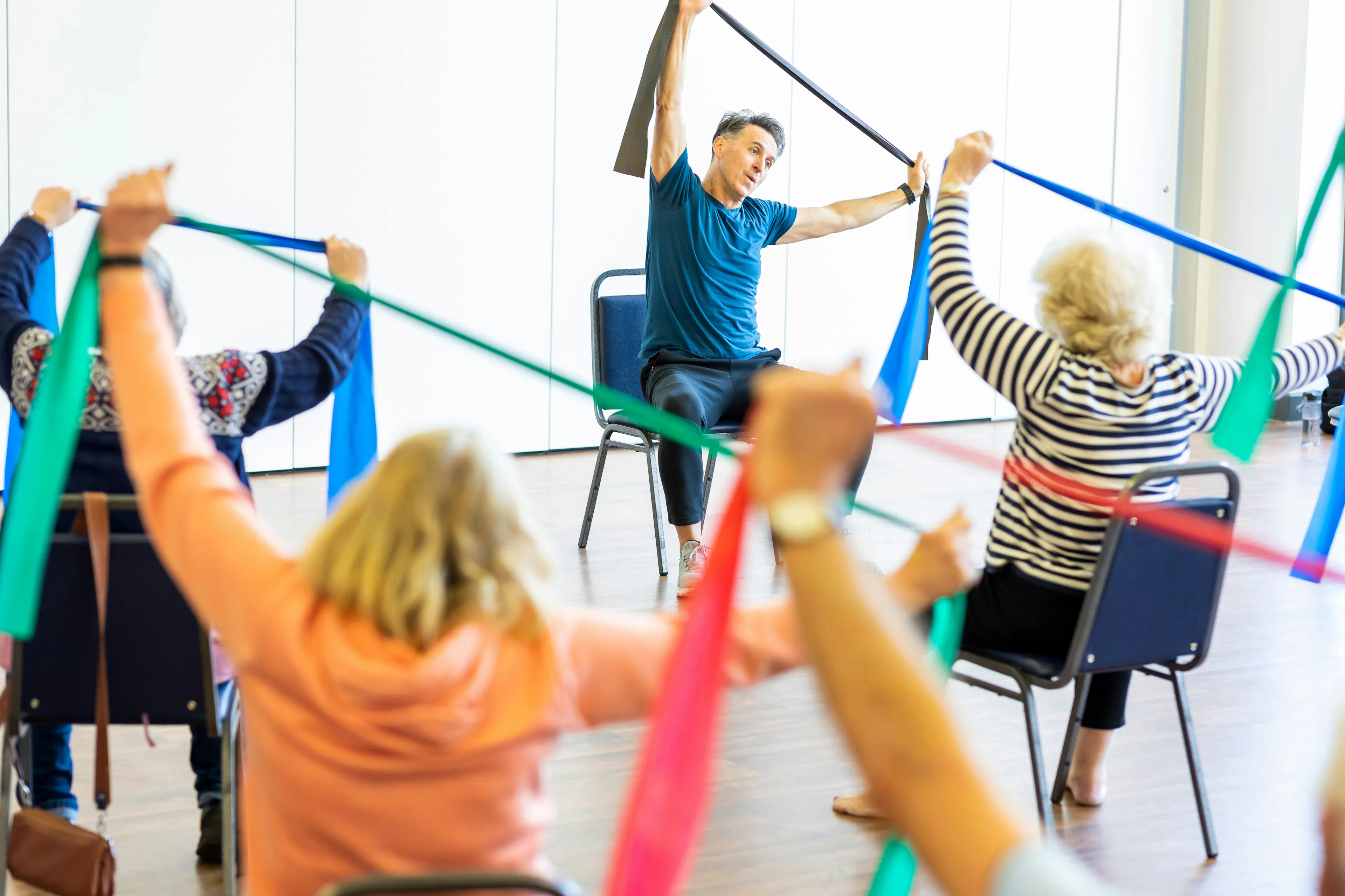 elderly people at fitness class